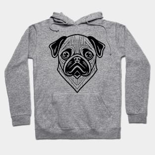 Pug Dog Pet Animal World Furry Friend Vector Graphic Hoodie